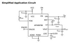 高輸入電壓5.1V-APW8878B8A同步降壓變換器100mA LDO-